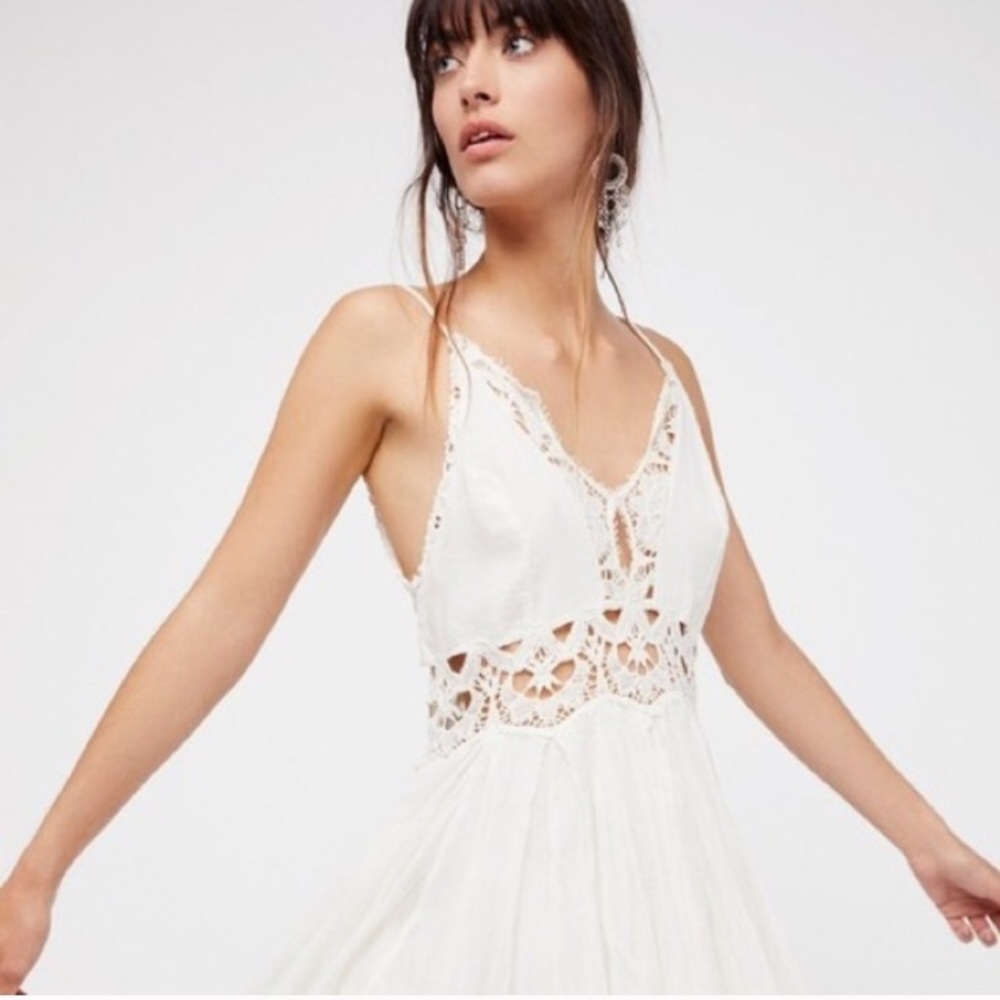 Free People Coast to Cove Crochet Mini Dress